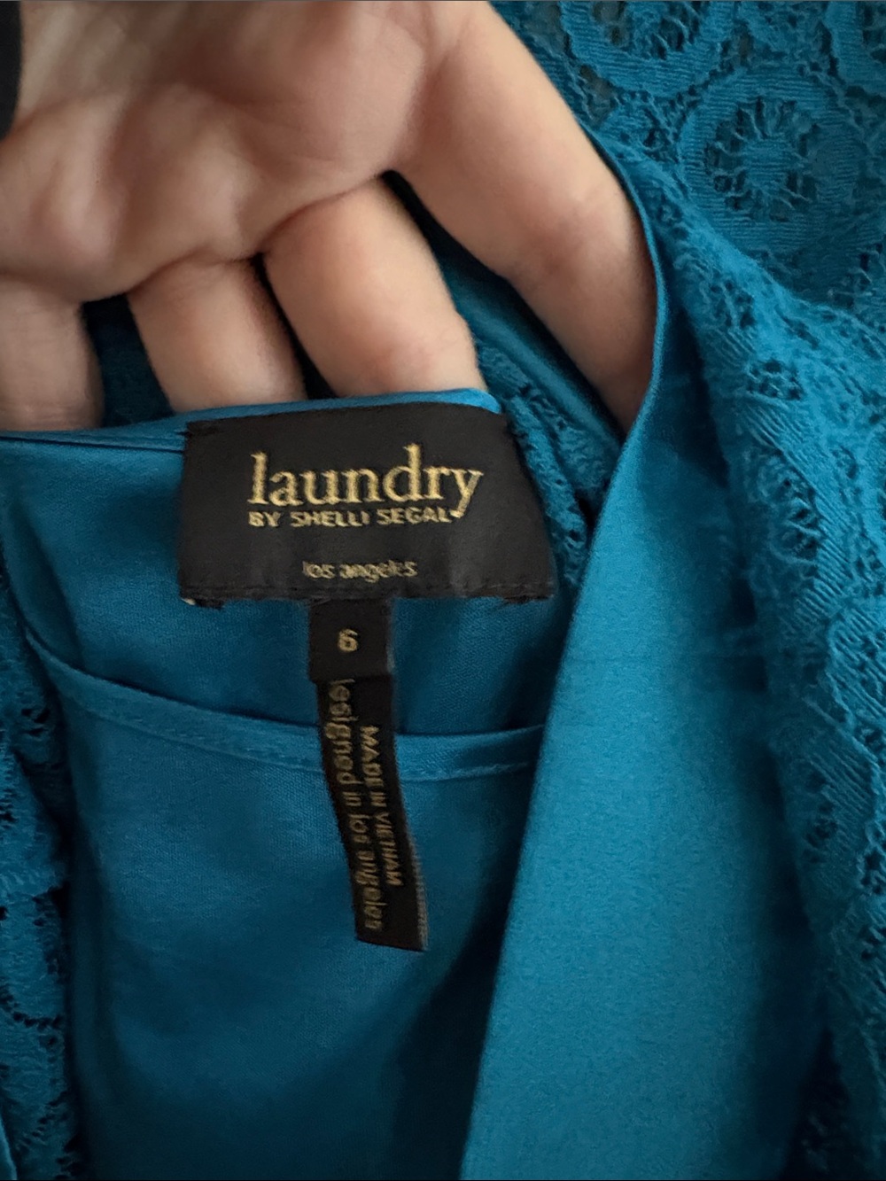 Laundry By Shelli Segal Teal Lace Shell Dress